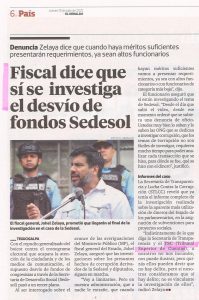 Fiscal dice que sí se investiga el desvío de fondos Sedesol