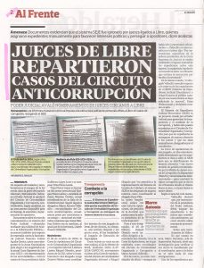 Jueces de Libre repartieron casos del circuito anticorrupción