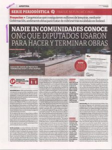 Nadie en comunidads conoce ONG que diputados usaron para hacer y terminar obras