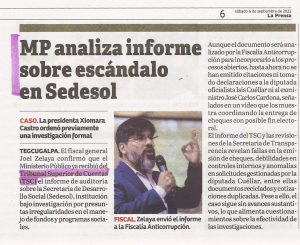 MP analiza informe sobre escándalo en Sedesol