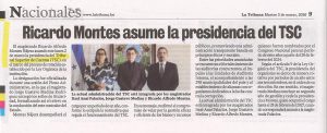 Ricardo Montes asume la presidencia del TSC