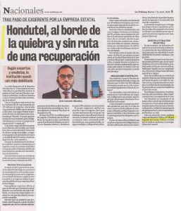 Hondutel, al borde de la quiebra y sin ruta de una recuperación