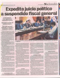 Expedito juicio político a suspendido fiscal general