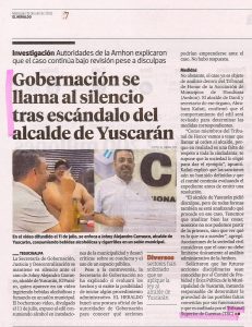 Gobernación se llama al silencio tras escándalo del alcalde de Yuscarán
