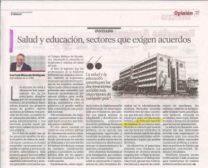 Salud y educación, sectores que exigen acuerdos