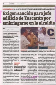Exigen sanción para jefe edilicio de Yuscarán por embriagarse en la alcaldía