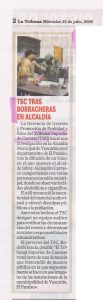 TSC tras borracheras en Alcaldía