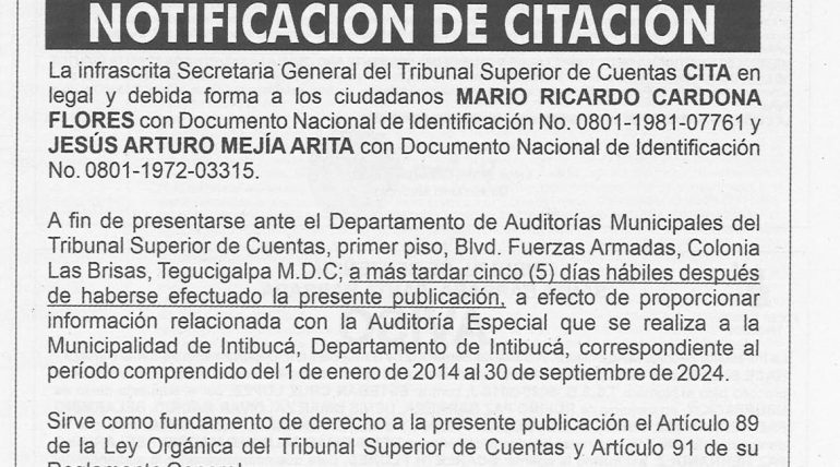 Notificación TSC