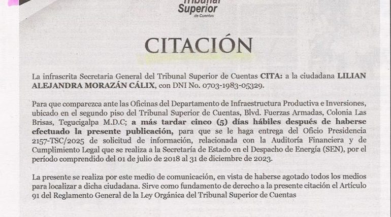 Citación TSC 28-10-2025